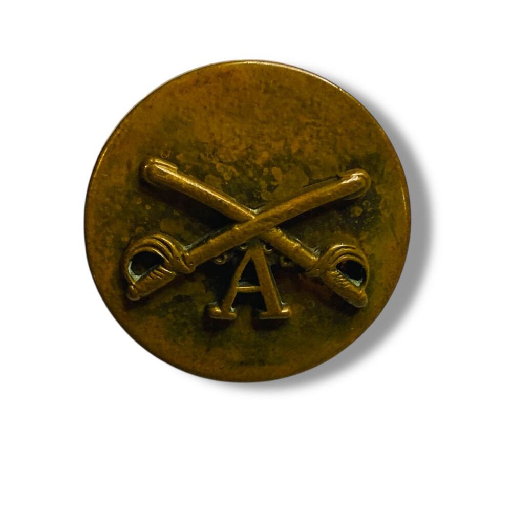 Vintage US Military Artillery Pin Screwback "A" 1" Diameter Aircraft Metal